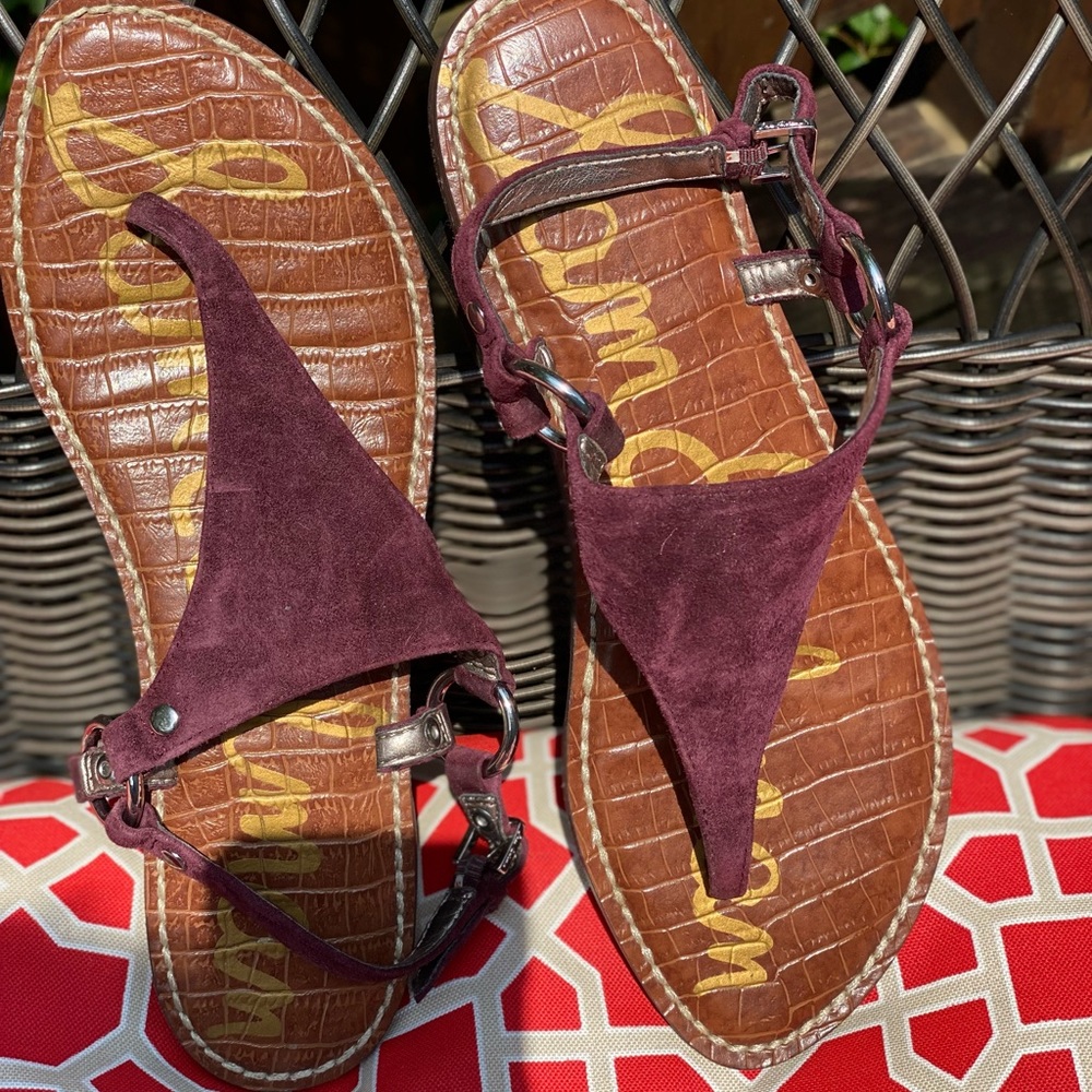 Women’s Sam Edelman purple suede sandals. Size 7.5.